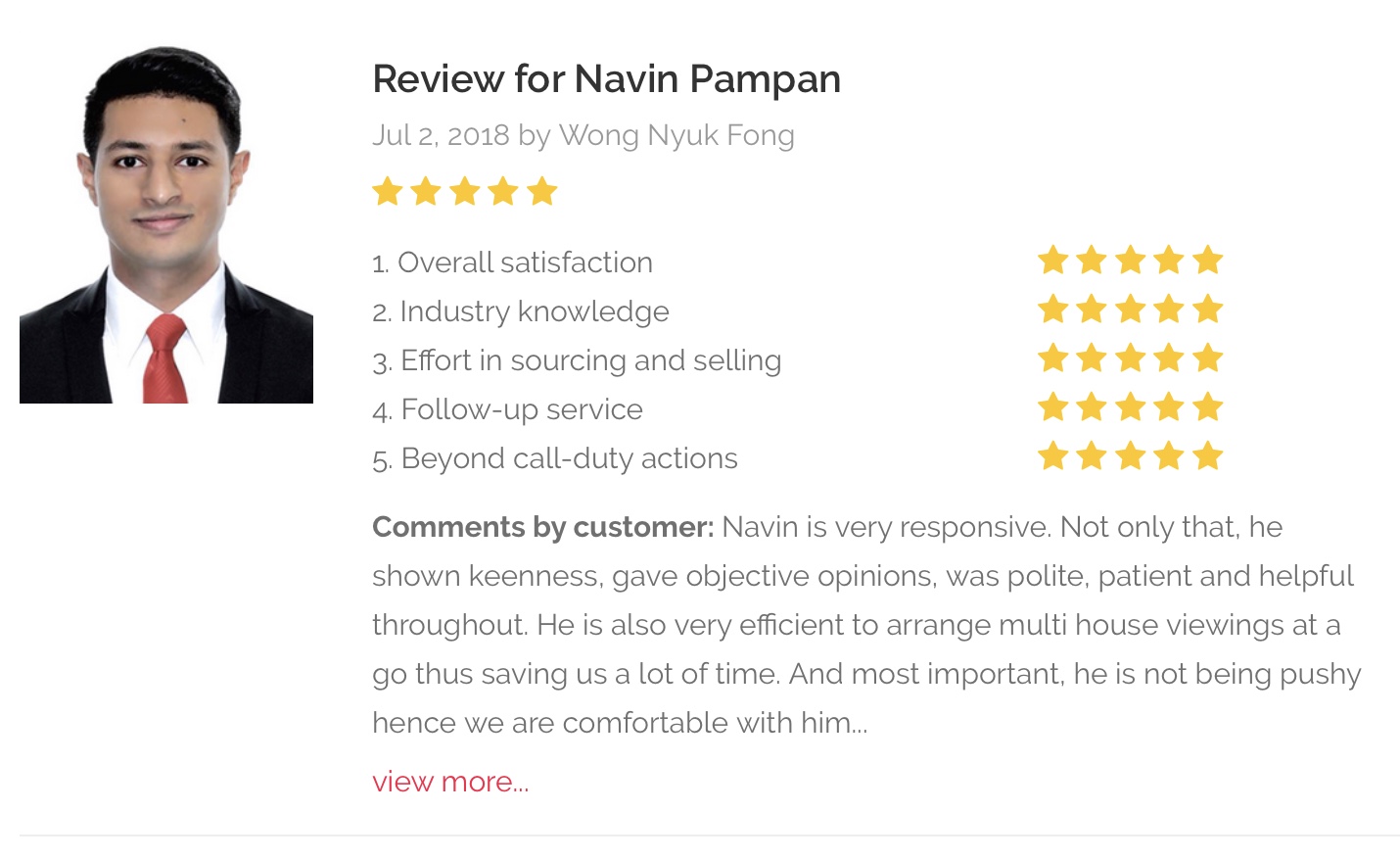 5 Stars Review by Wong Nyuk Fong